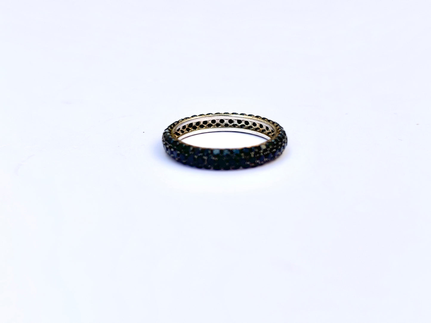Black Onyx Triple Row Eternity Ring