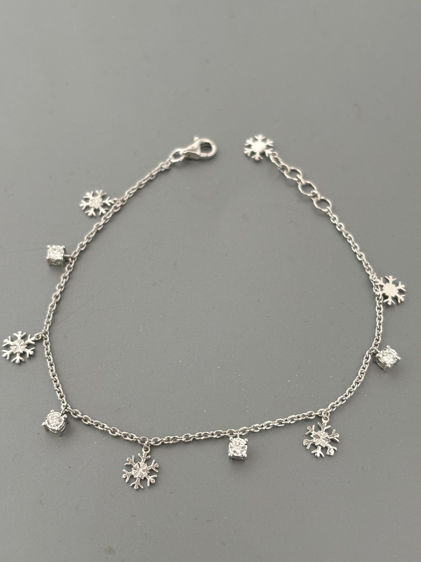 Snowflake & Diamond Charm Bracelet