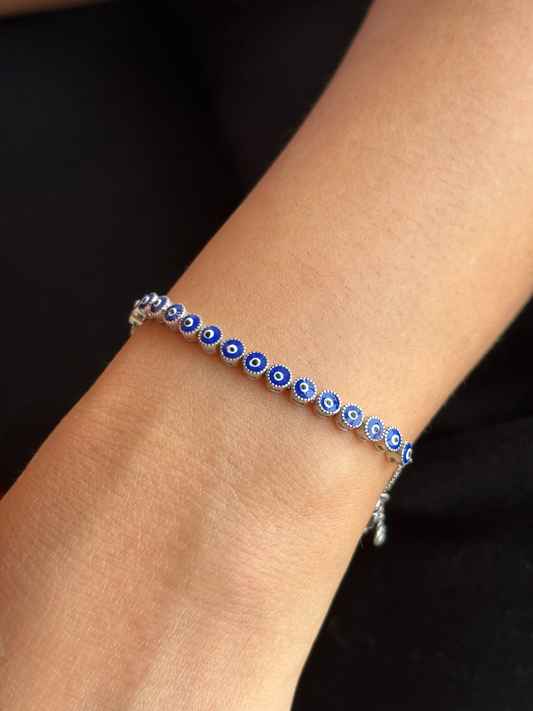Evil Eye Enamel Link Bracelet