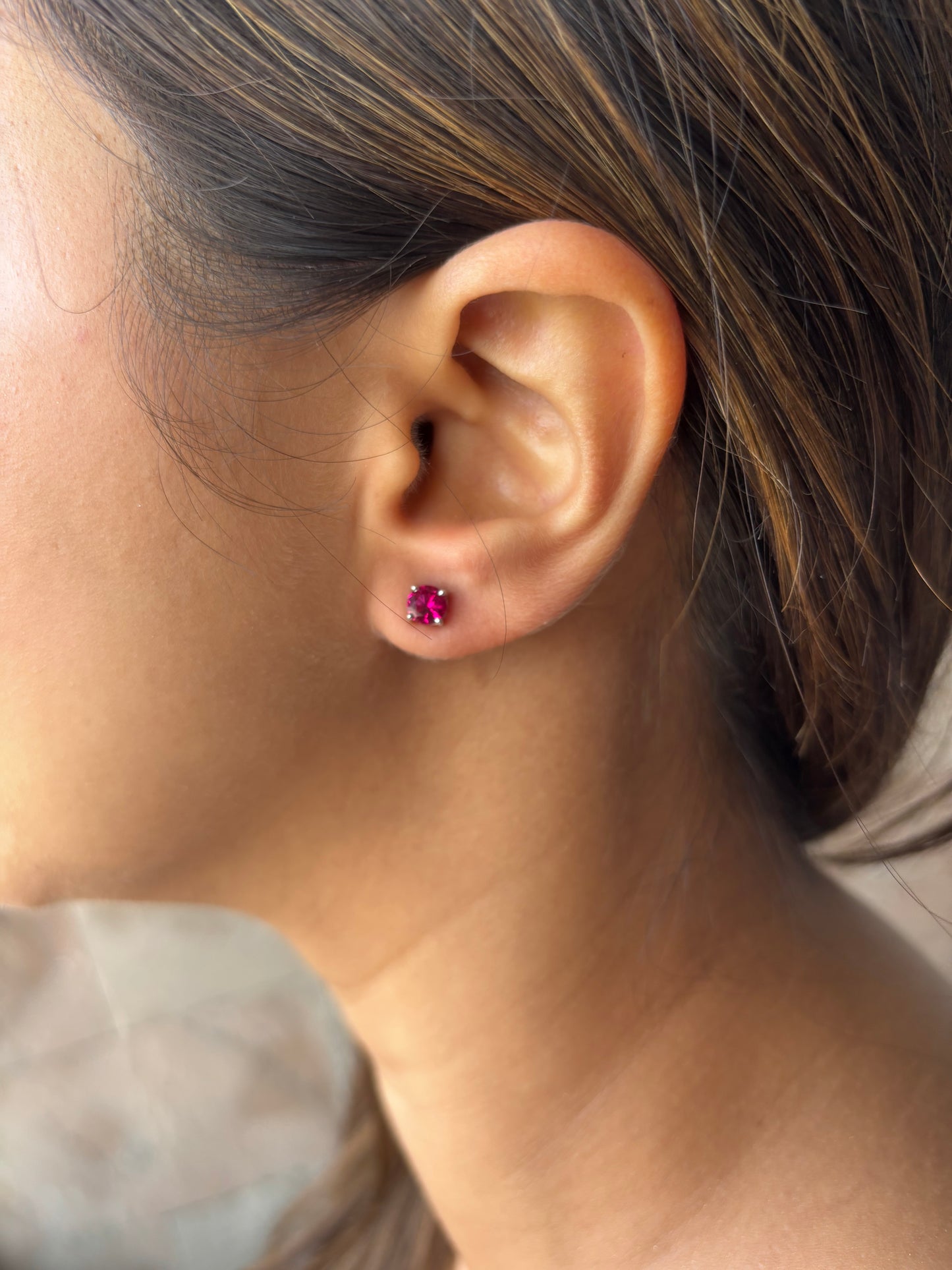 Single Stone Stud Earrings