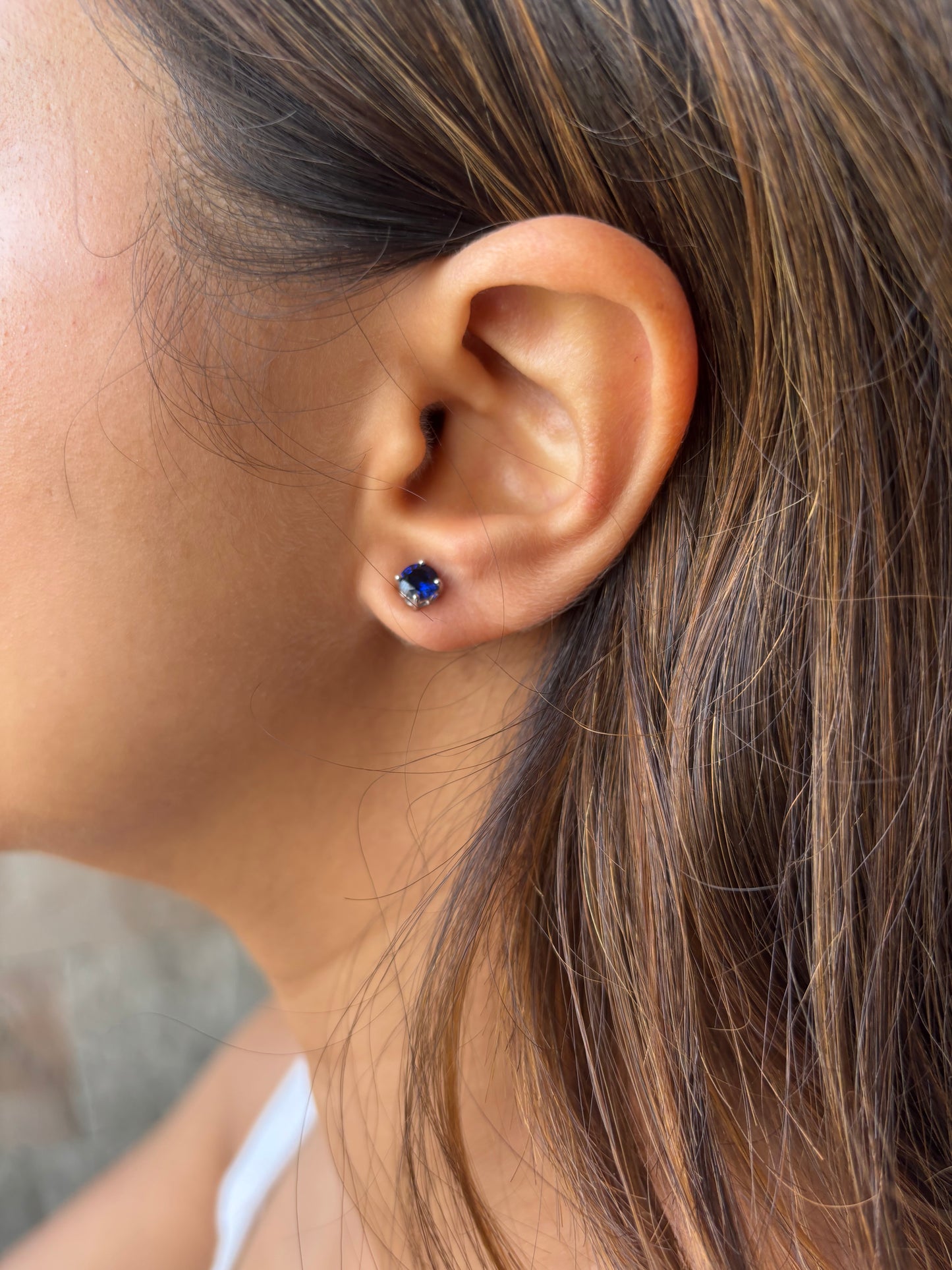 Single Stone Stud Earrings