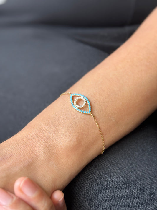 Turquoise and Diamond Bracelet