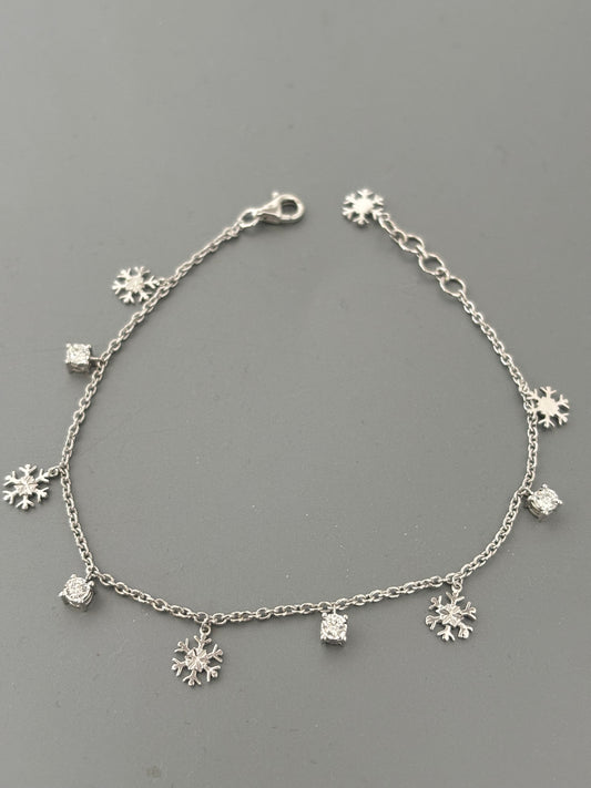Snowflake & Diamond Charm Bracelet