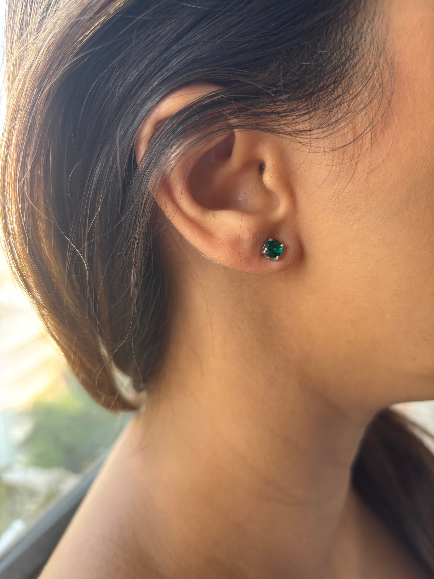 Single Stone Stud Earrings